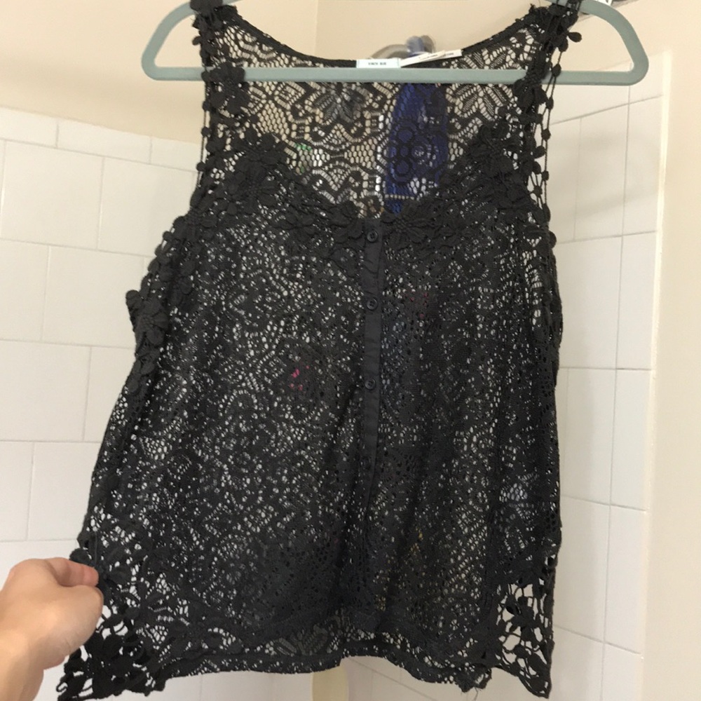 See-through knit top